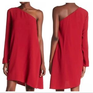 Theory One-Shoulder Crepe Mini Dress